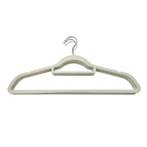 Velvet Laundry Hanger 10 Pcs (Beige/Black)