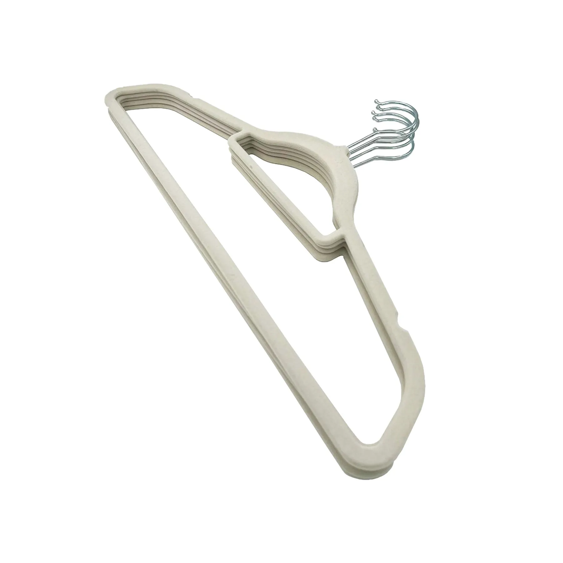 Velvet Laundry Hanger 10 Pcs (Beige/Black)