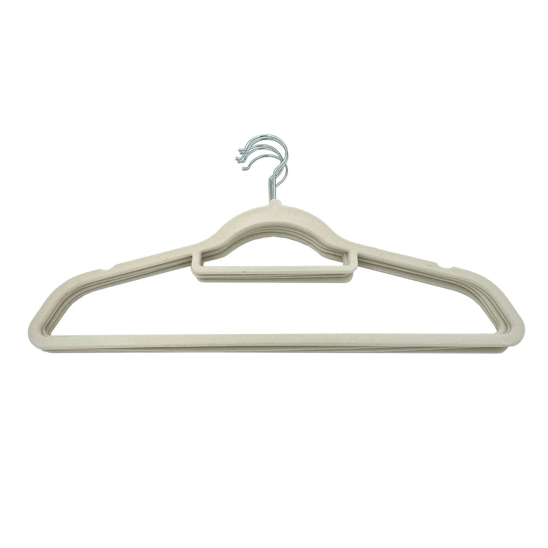 Velvet Laundry Hanger 10 Pcs (Beige/Black)