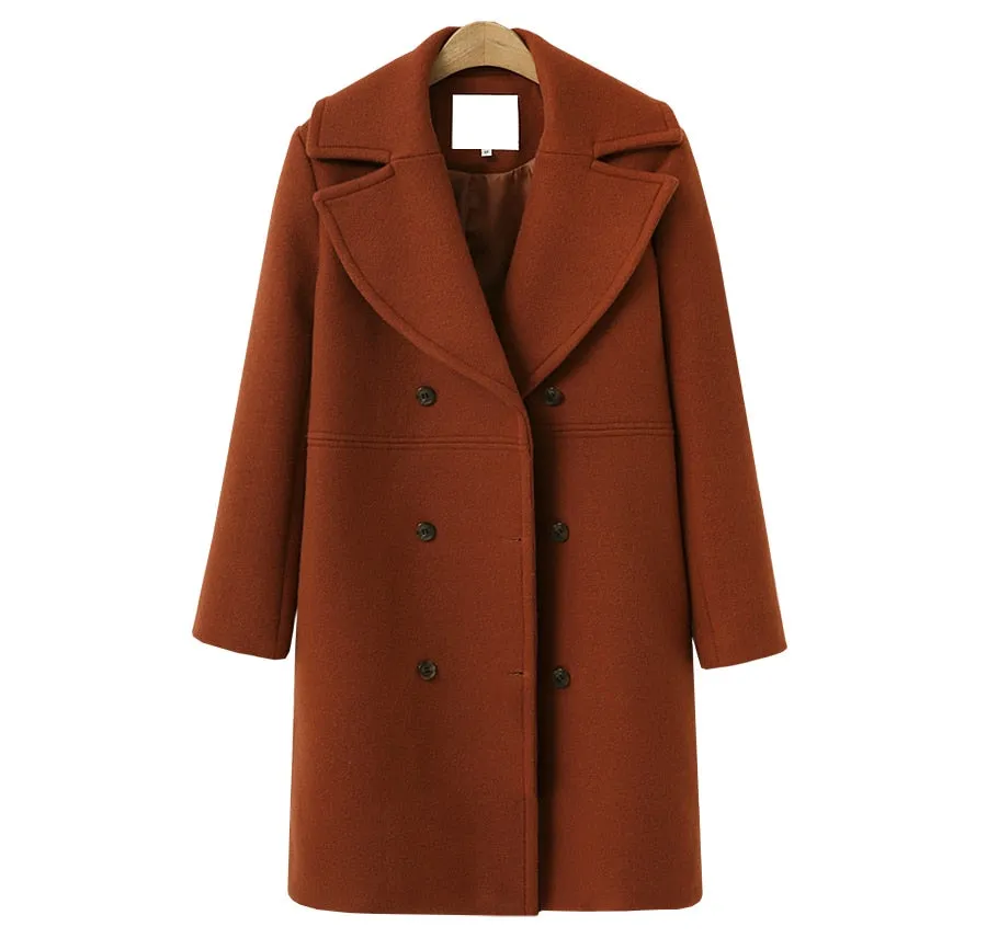 VenusFox Long Sleeve Blazer Wool Coat