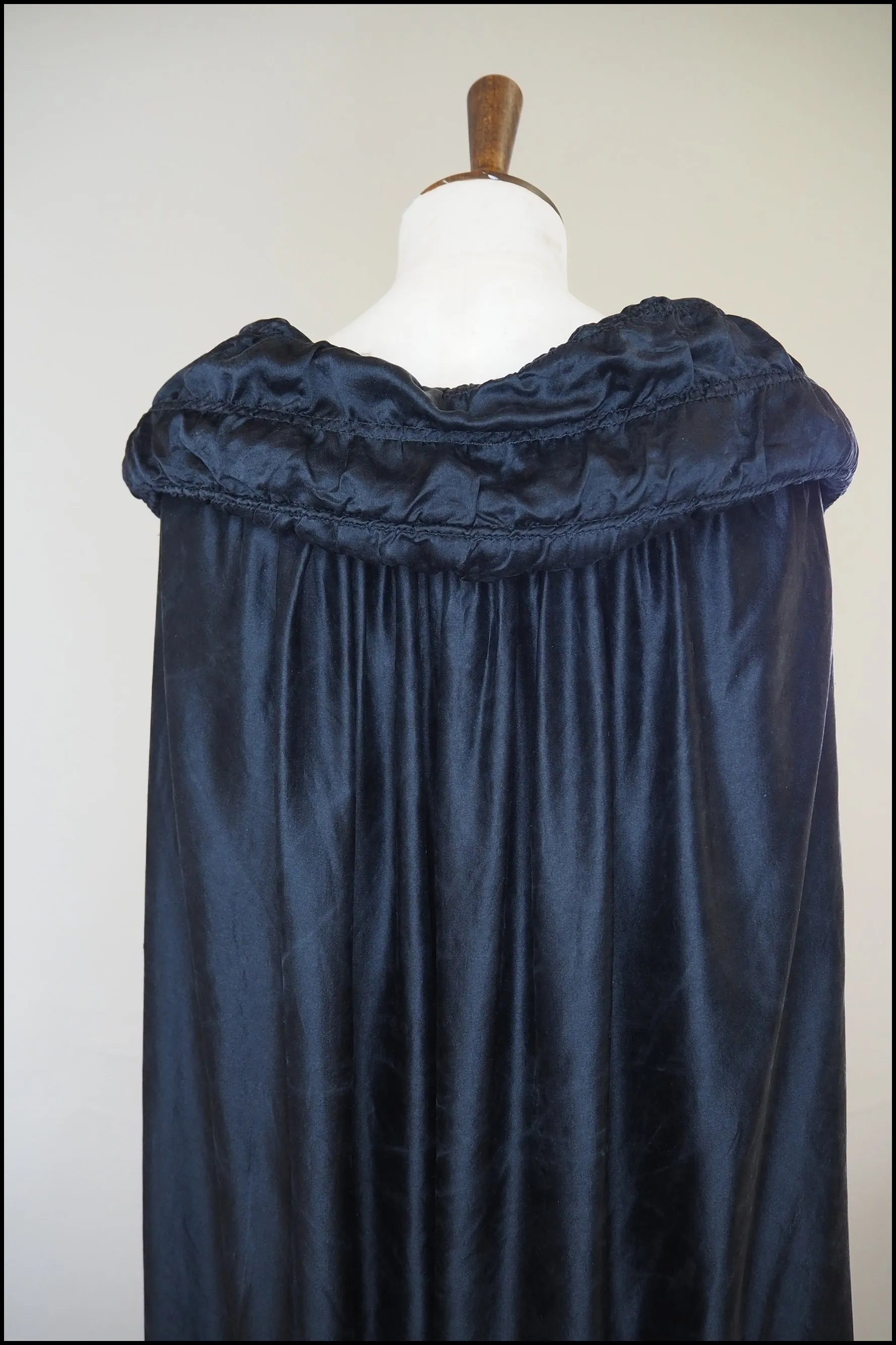 Vintage 1920s Black Silk Fringed Opera Cape