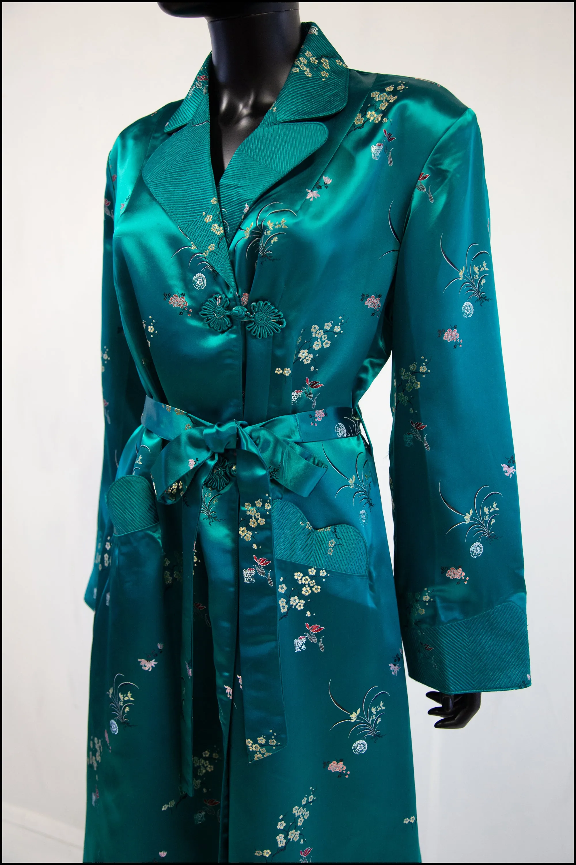 Vintage 1960s Emerald Satin Robe