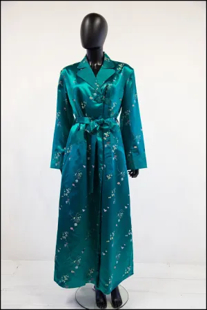 Vintage 1960s Emerald Satin Robe