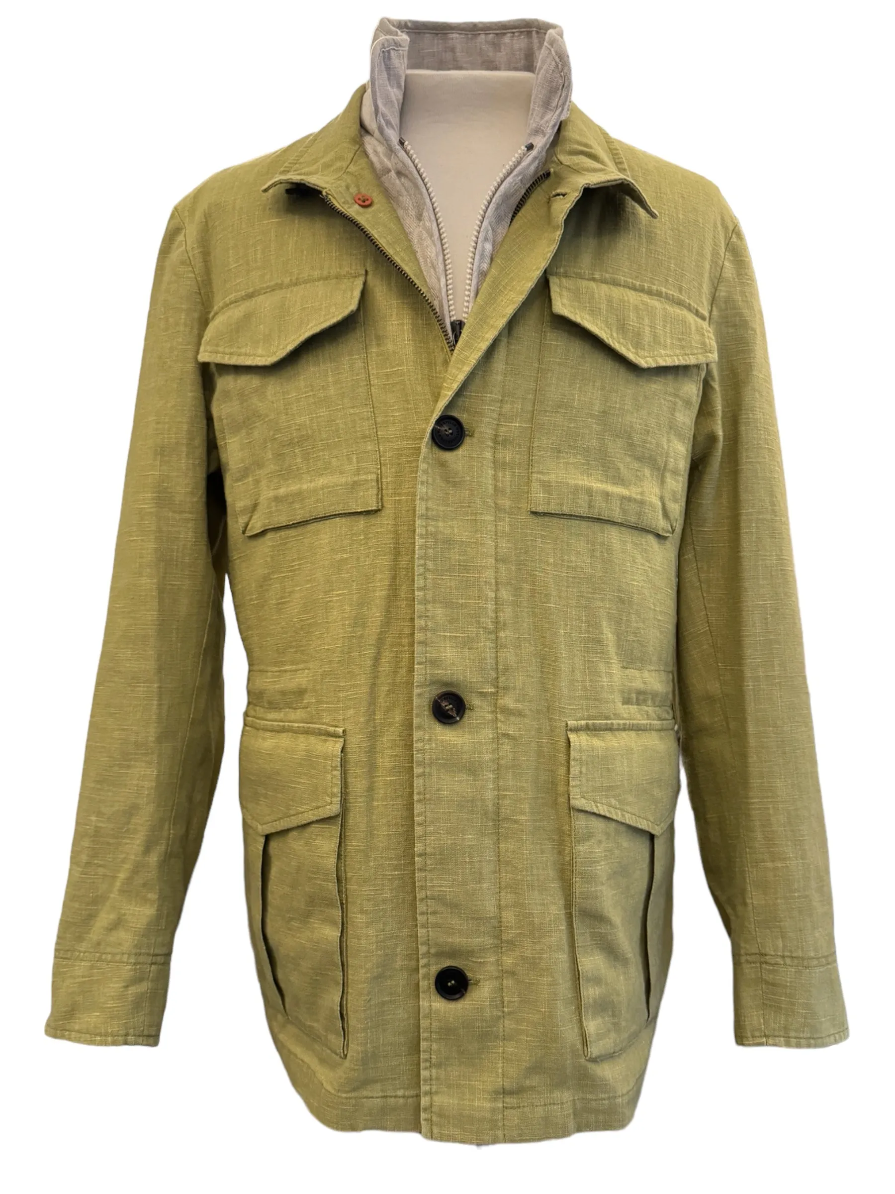 Waterville Garment Dyed Linen Field Jacket Lime