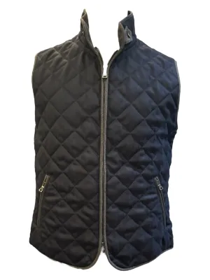 Waterville Theo Wool Herringbone Quilt Vest Navy