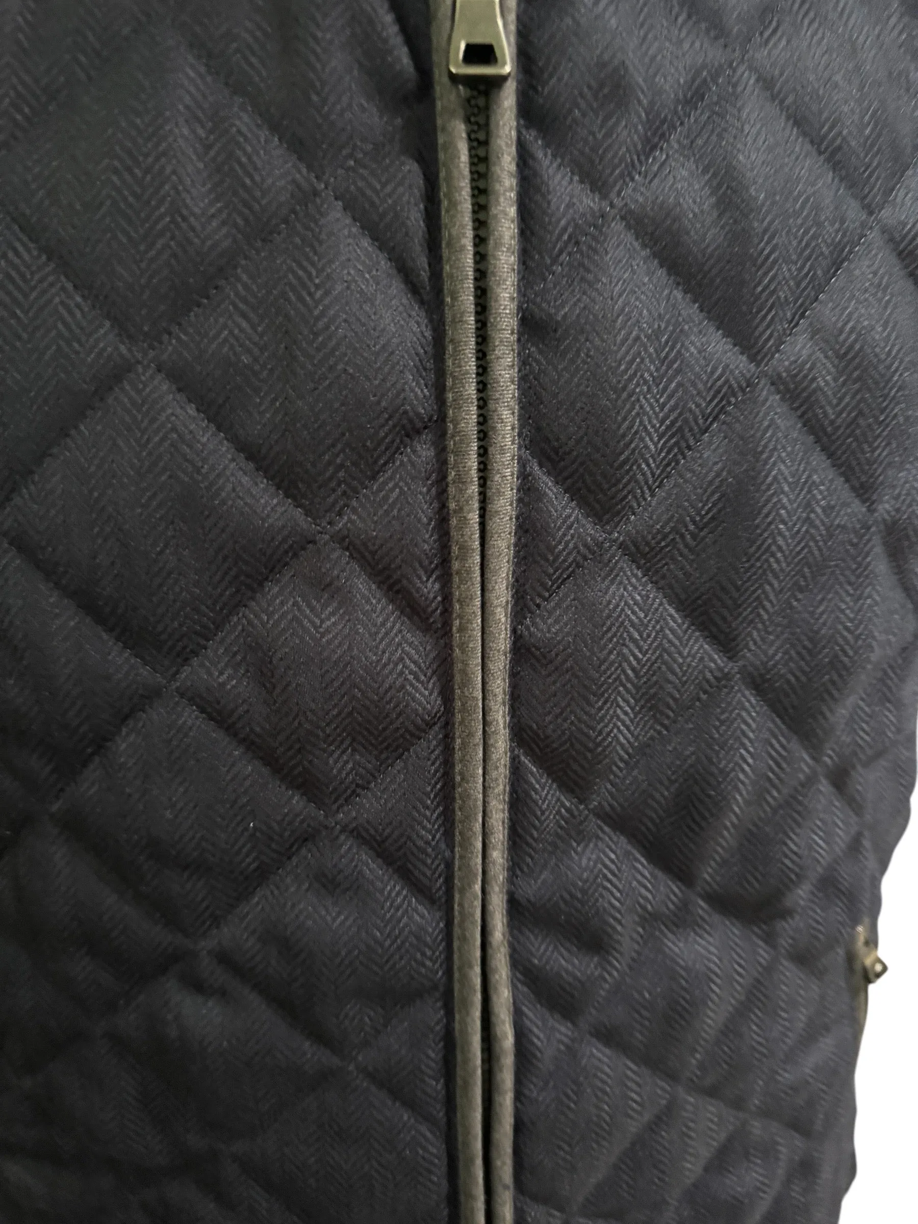 Waterville Theo Wool Herringbone Quilt Vest Navy