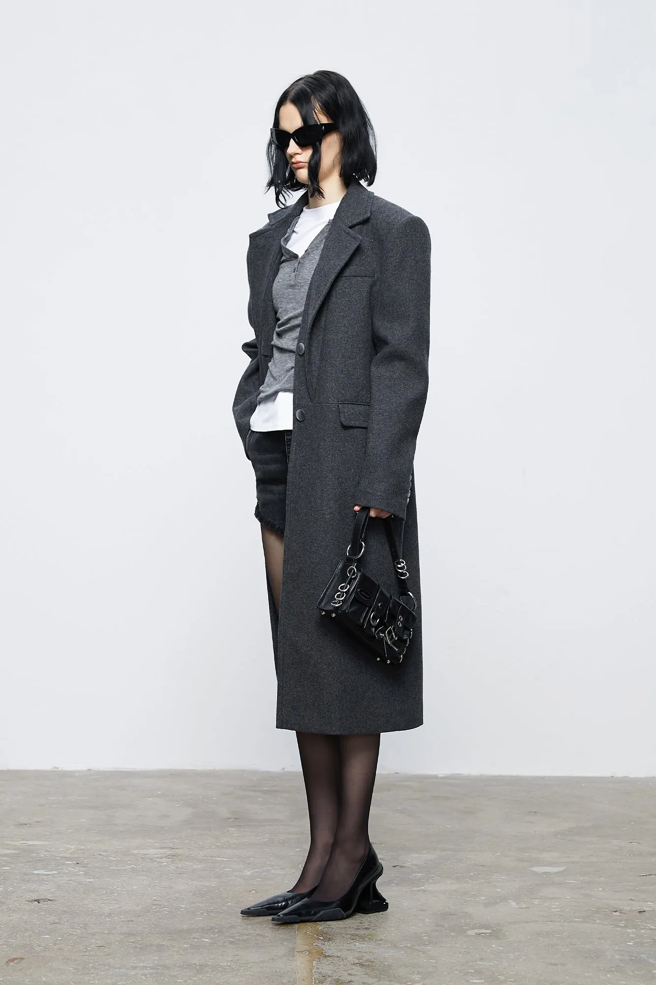 Wool split structure coat