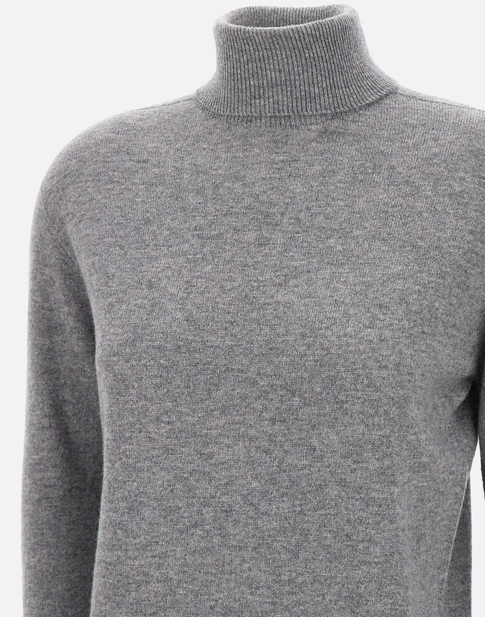 Wool Turtleneck Grey Long Sleeve Sweater