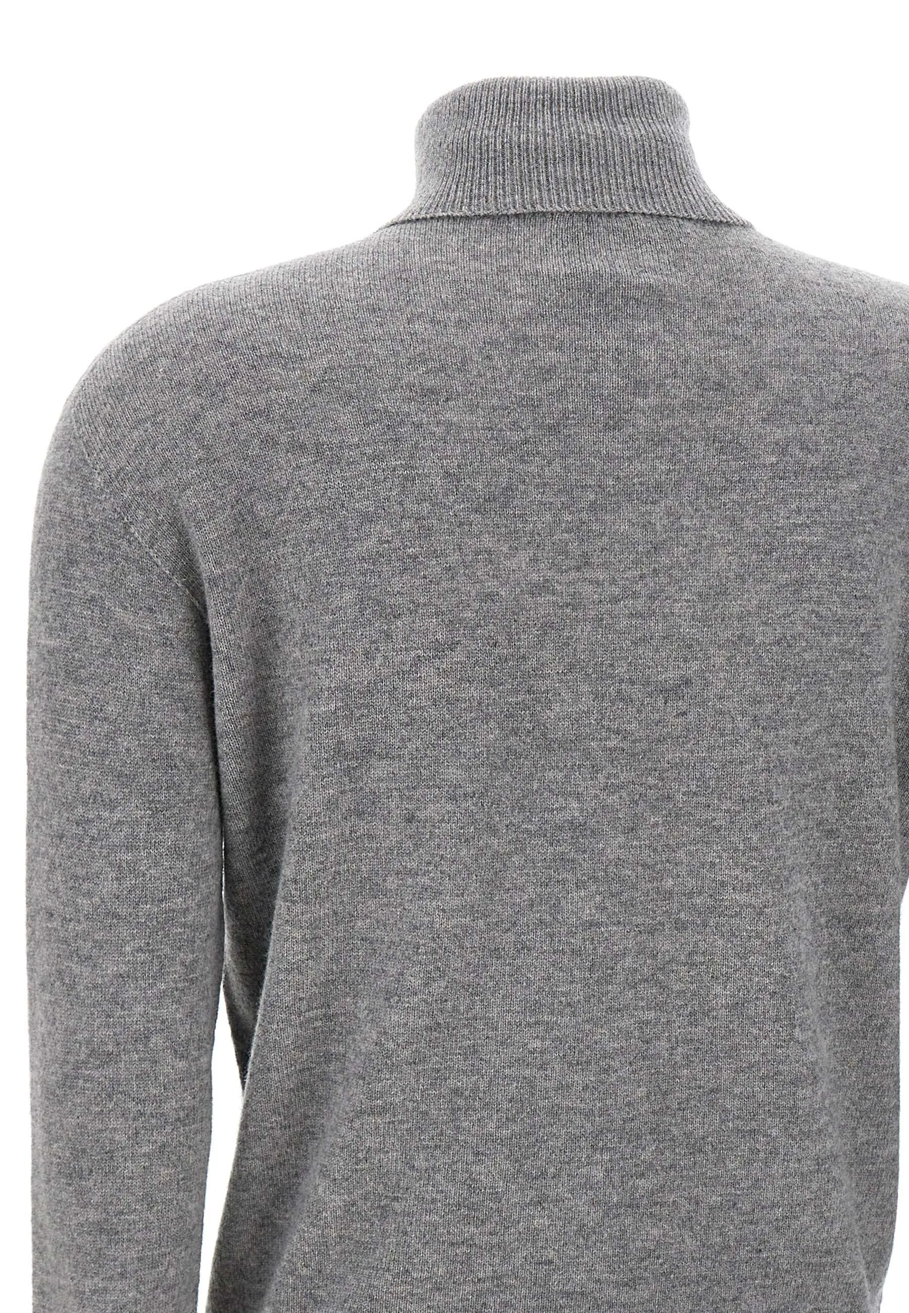 Wool Turtleneck Grey Long Sleeve Sweater