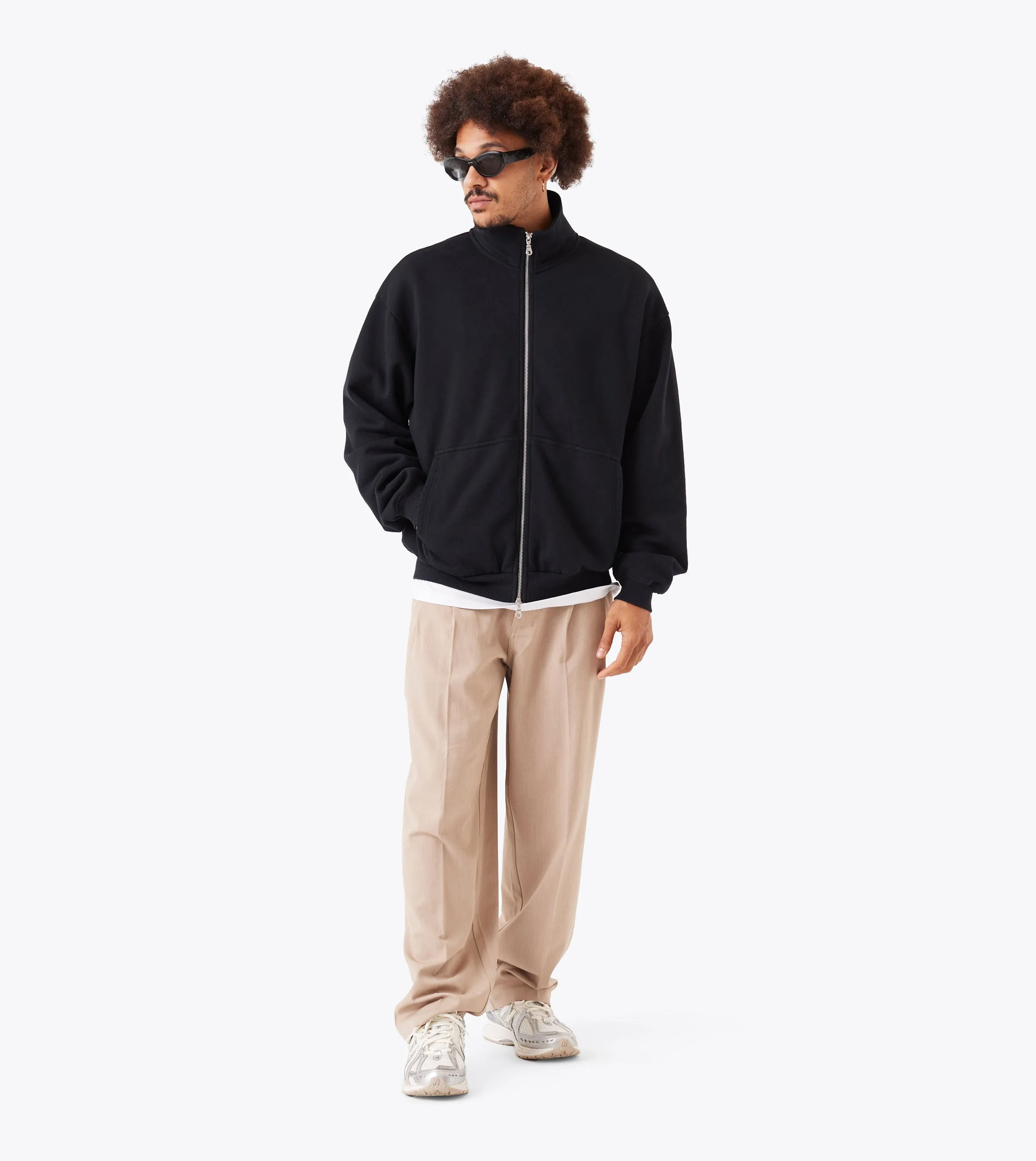 Zip Funnel Sweat Black