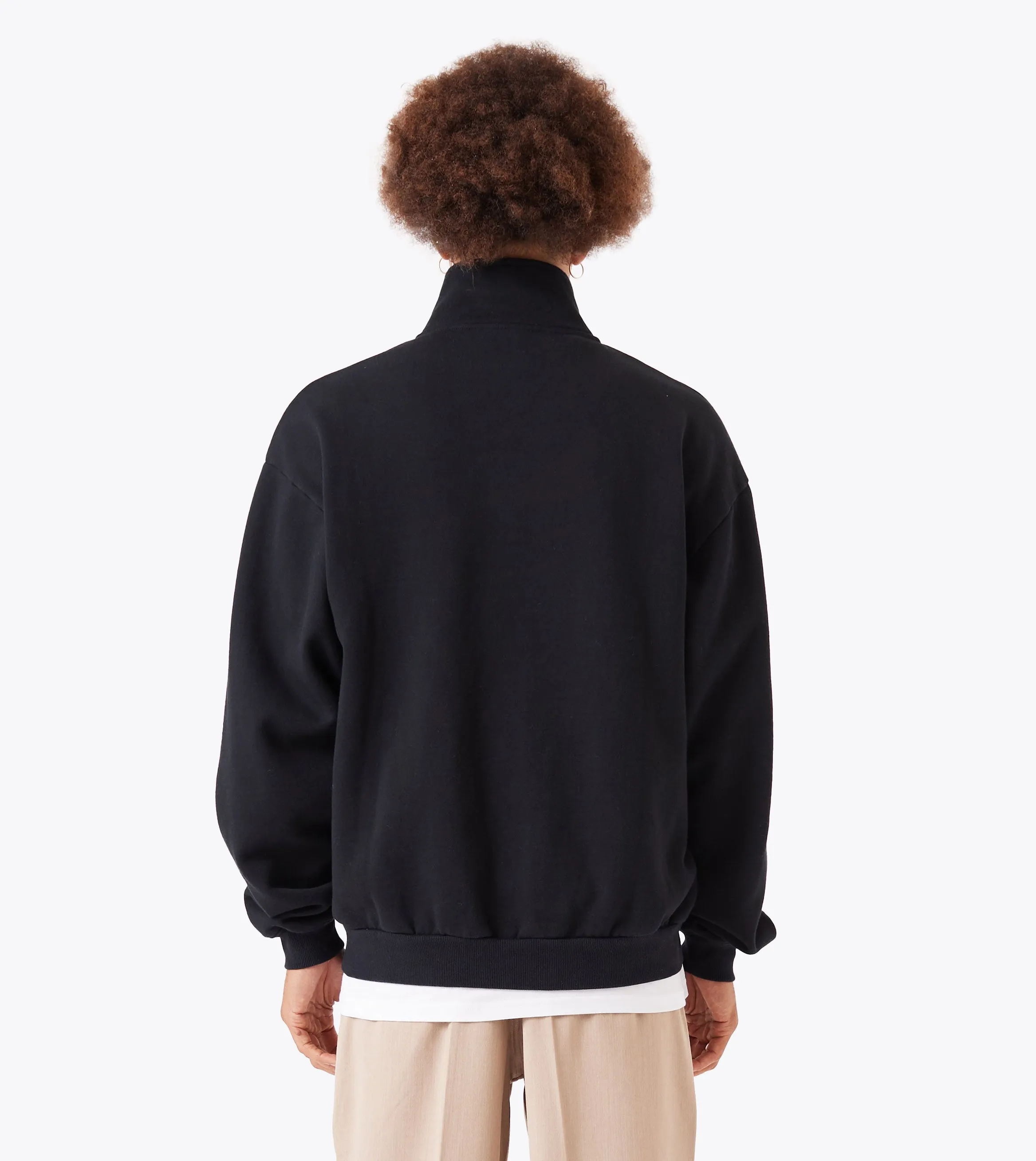 Zip Funnel Sweat Black