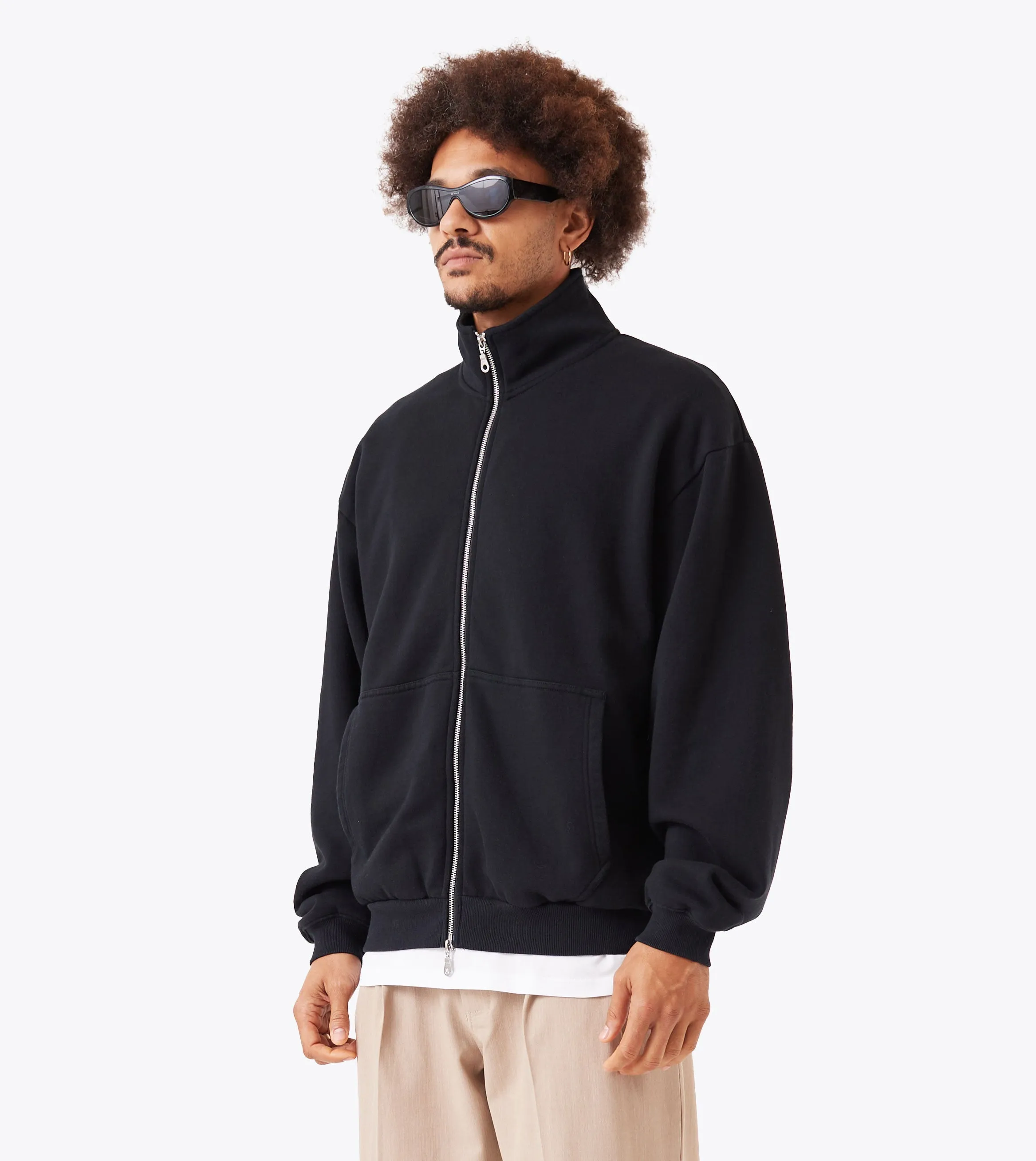 Zip Funnel Sweat Black