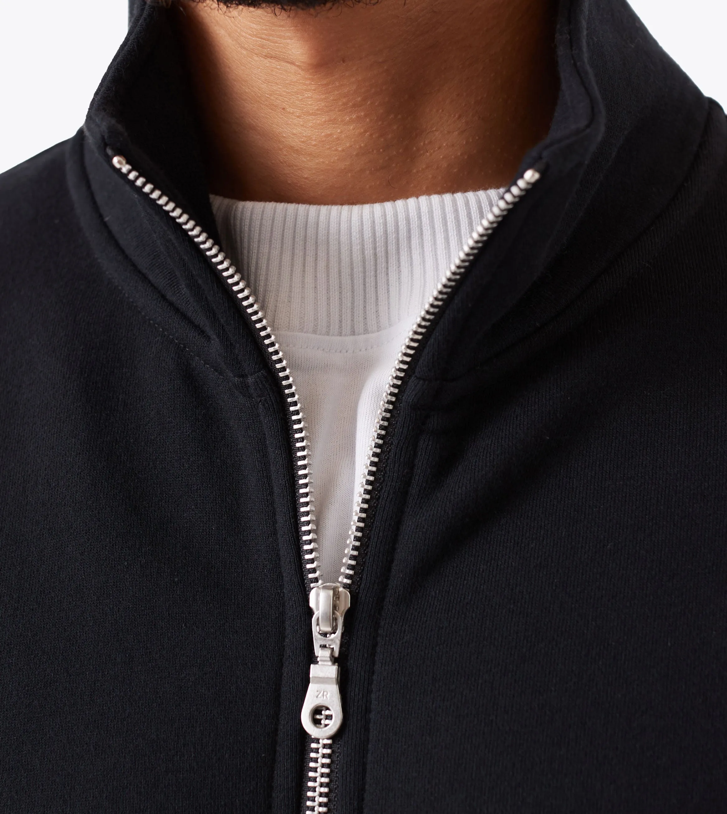 Zip Funnel Sweat Black